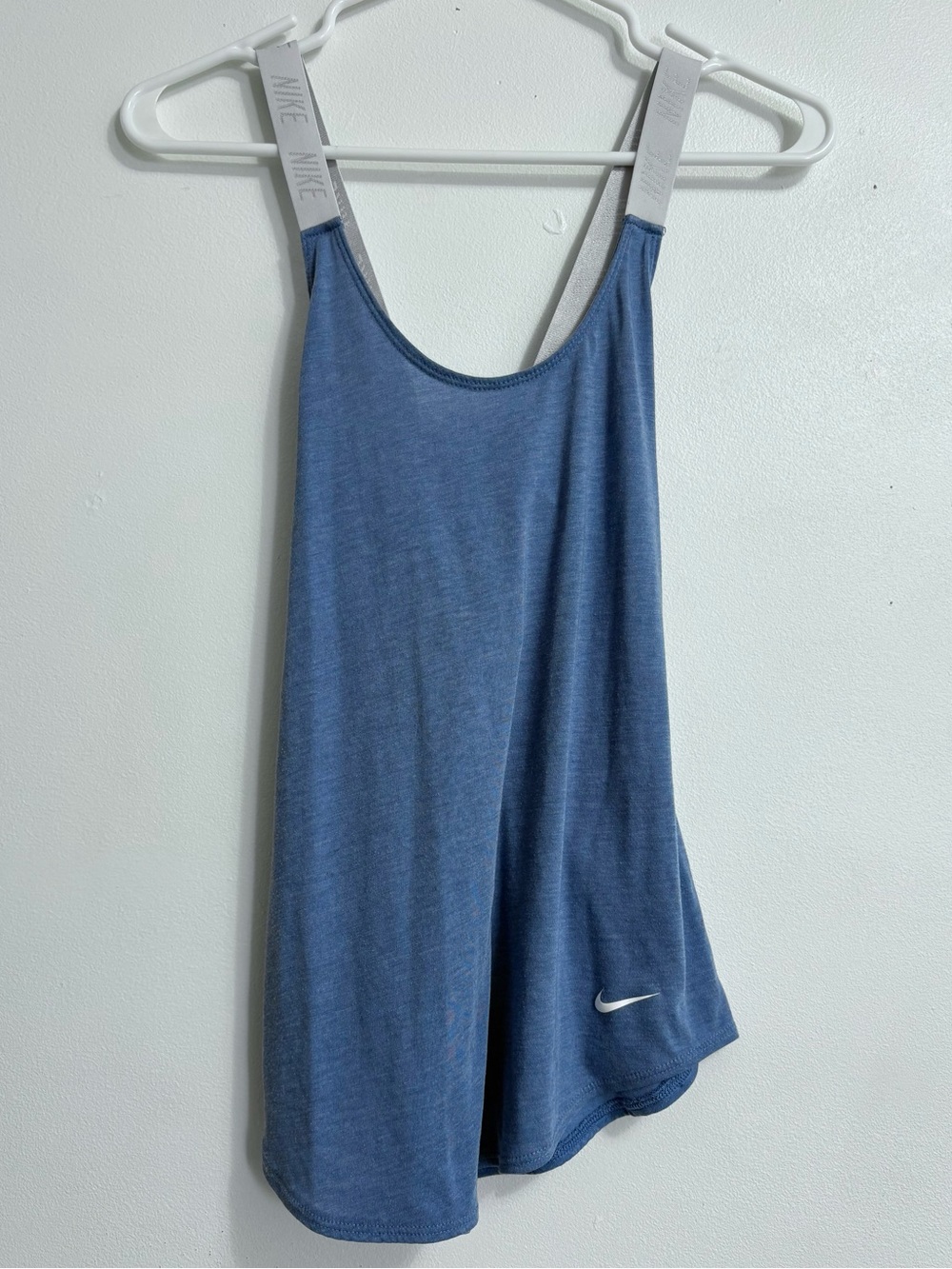 Nike Blue Athletic Tank with Branded Straps and Swoosh